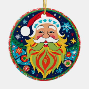 Hippie Style Groovy Weihnachten Doppelseitig Keramik Ornament