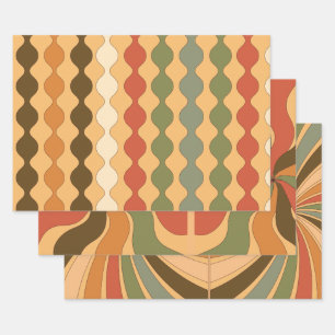 Hippie Style Retro Design Geschenkpapier Set
