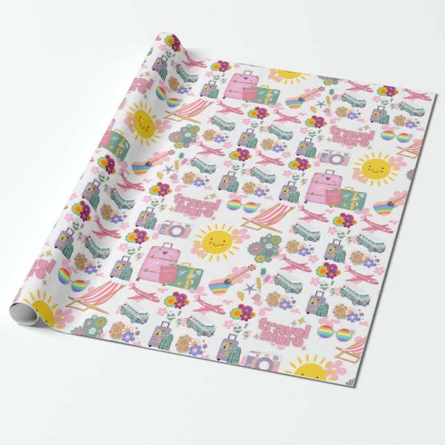 Hippie Summer Travel Vacacation Design Geschenkpapier (Ungerollt)