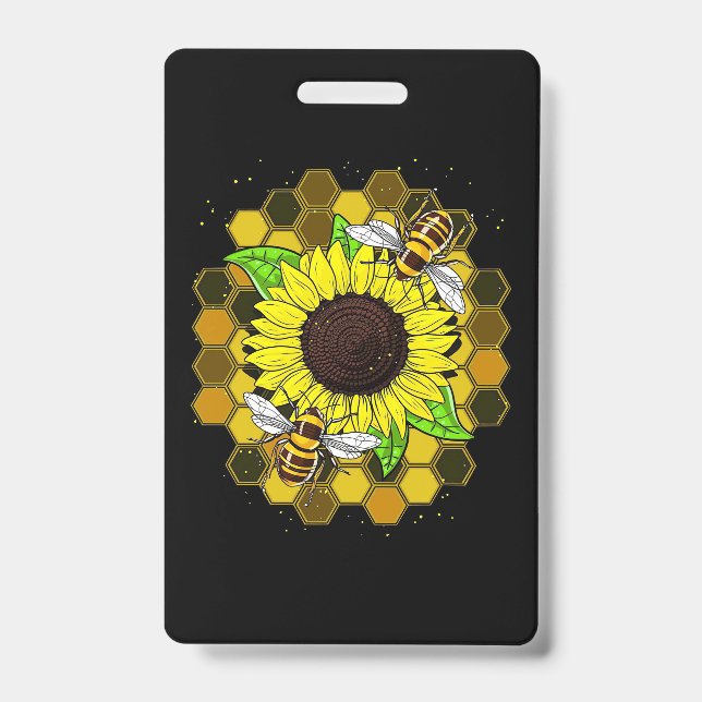 Hippie Sunflower Bees Ausweis (Vorderseite)