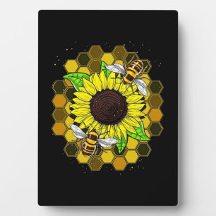 Hippie Sunflower Bees Fotoplatte