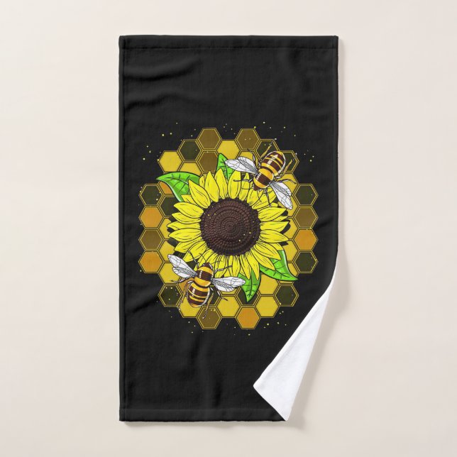 Hippie Sunflower Bees Handtuch (Handtuch)