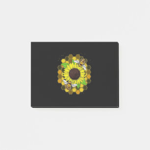 Hippie Sunflower Bees Post-it Klebezettel