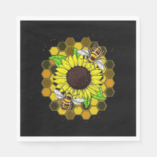 Hippie Sunflower Bees Serviette
