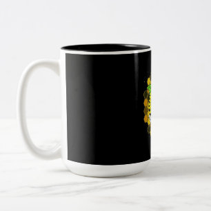 Hippie Sunflower Bees Zweifarbige Tasse