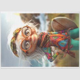 Hippie Surfin Grama Decoupage Seidenpapier