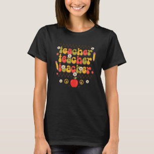 Hippie-Teacher-Zitat Retro Boho zurück zur Schulre T-Shirt