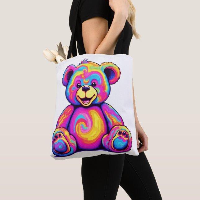 Hippie-Teddybär-Regenbogen-Psychedelisch-Helle-Far (Von Nahem)