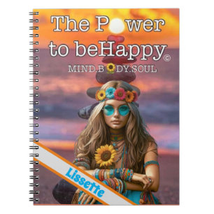HIPPIE-THEMED NOTEBOOK - PERSONALISIERTER NAME NOTIZBLOCK