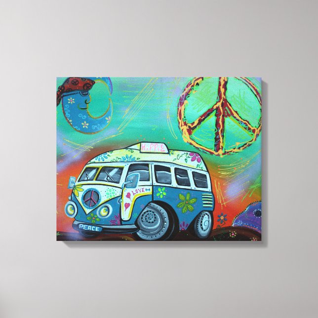 Hippie Trip Wrapped Canvas Leinwanddruck (Vorderseite)
