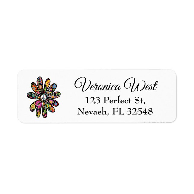 Hippie Trippy Blume Power Peace Sign Floral (Vorne)