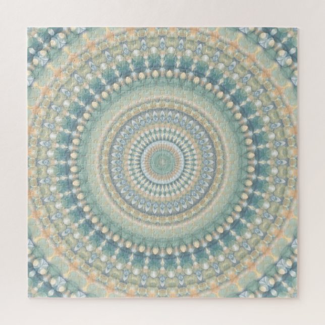 Hippie Trippy Eclectic Pastel Boho Groovy Mandala Puzzle (Vertikal)