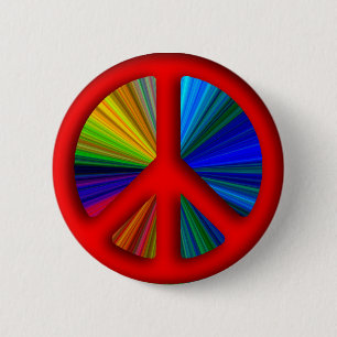 Hippie Trippy Friedenszeichen Button