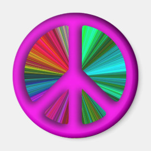 Hippie Trippy Friedenszeichen Magnet