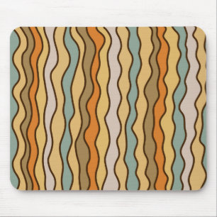 Hippie Trippy Groovy Vertical Strip 70er Muster Mousepad