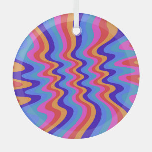 Hippie-Trippy-Retro-Hintergrundbild der 60er Jahre Ornament Aus Glas