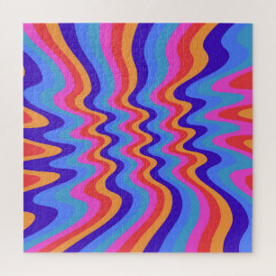 Hippie-Trippy-Retro-Hintergrundbild der 60er Jahre Puzzle