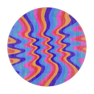 Hippie-Trippy-Retro-Hintergrundbild der 60er Jahre Schneidebrett