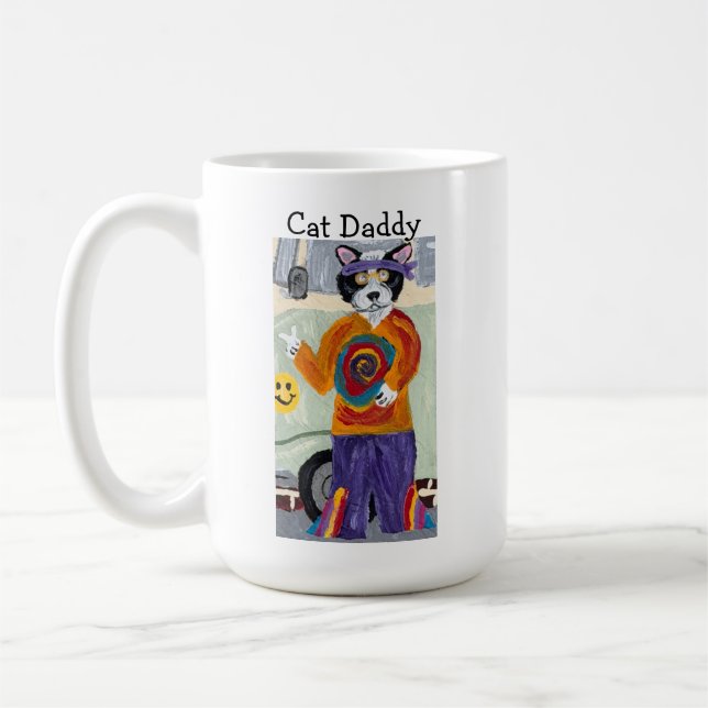 Hippie-Tuxedo-Katze Cat Daddy Kaffeetasse (Links)