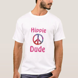Hippie Typ Pink Blue Batik Gefärbte Krawatte Fried T-Shirt