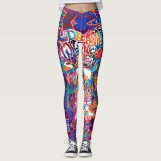 Hippie Van Dreams Hope Peace Liebe Gefärbte Krawat Leggings