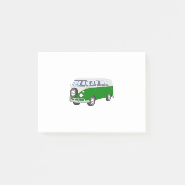 Hippie Van Green Post-it Klebezettel (Vorderseite)
