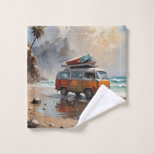 Hippie-Van Meereslandschaft Reisender Stimmung Kun Badhandtuch Set