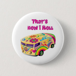 Hippie-Van Retro - wie ich rolle Button