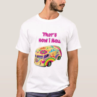 Hippie van Rettro wie ich rollen T-Shirt