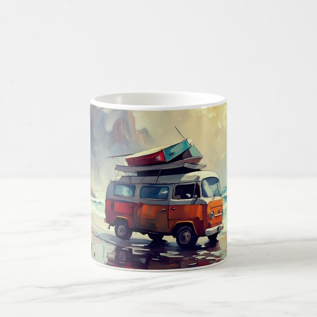 Hippie Van Seascape Traveler Mood Art Kaffeetasse (Mittel)