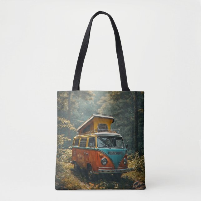 Hippie-Van-Tasche mit All-Over-Print (Vorderseite)