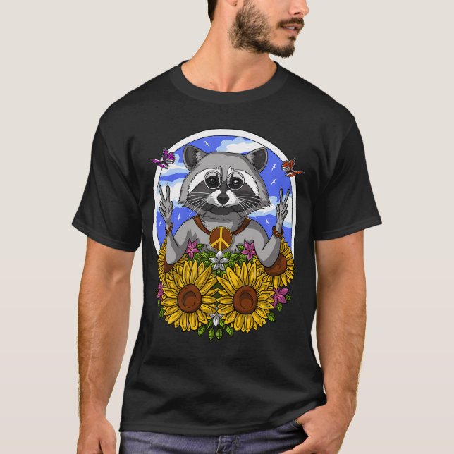 Hippie-Waschbär T-Shirt (Vorderseite)