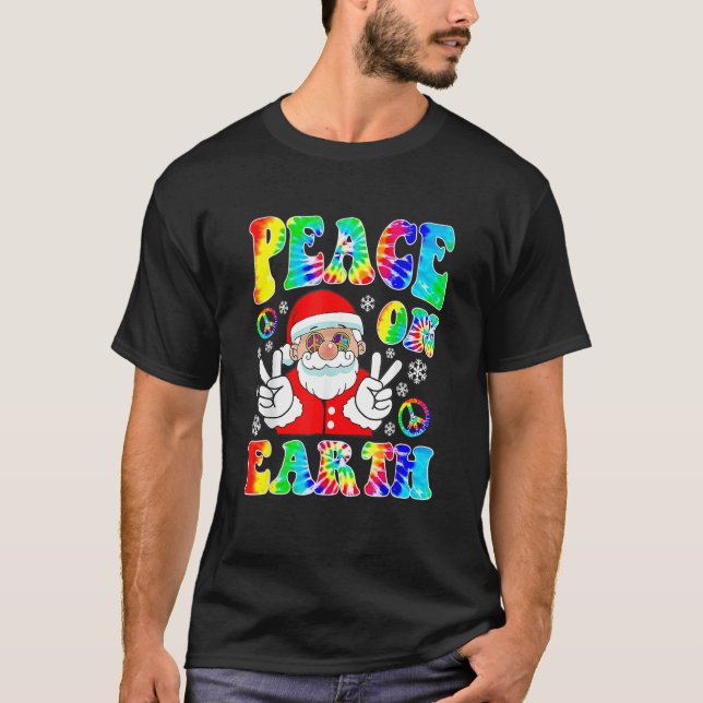 Hippie Weltfrieden Boho Weihnachtsmann P T-Shirt (Vorderseite)