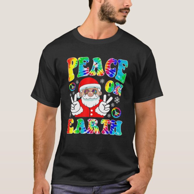 Hippie Weltfrieden Boho Weihnachtsmann P T-Shirt (Vorderseite)