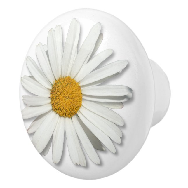 Hippie White Daisy Blume Blossom - Trendy Fashion Keramikknauf (Rechts)