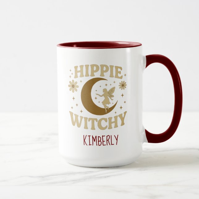 Hippie Witchy Moon & Fairy Unisex Tasse (Rechts)