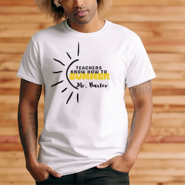 Hippie Yellow Sun Zeichne Sommerzeit für Lehrer T-Shirt (Von Creator hochgeladen)