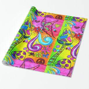 Hippie-Zauberpilz-Verpackungspapier Geschenkpapier