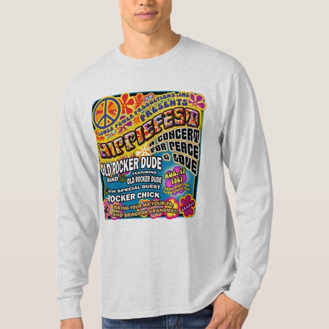 Hippiefest Konzert-Plakat T-Shirt (Vorderseite)