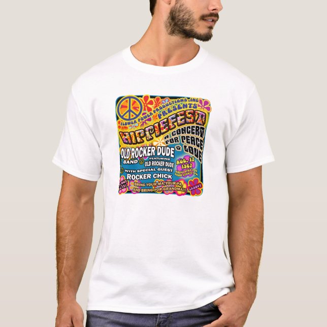 Hippiefest Konzert-Plakat T-Shirt (Vorderseite)