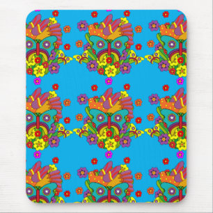 Hippies - Hippy-Blume-Power - Niedliche Hippies - Mousepad