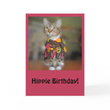 Hippietabby-Katzen-Geburtstags-Karte