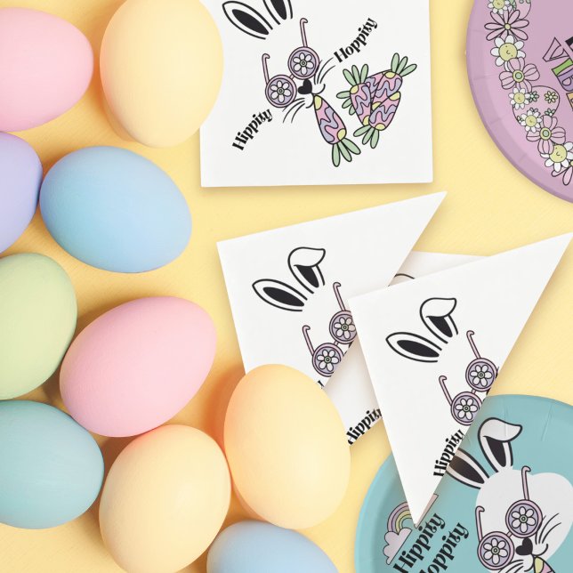 Hippity Hoppity Flower Power Hase Ostern Serviette (Von Creator hochgeladen)