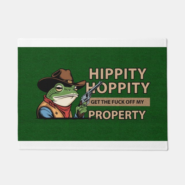 Hippity Hoppity Fußmatte – Lustige Willkommensmatt (Vorderseite)