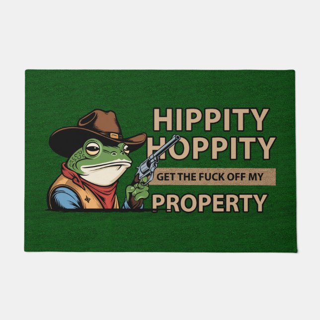 Hippity Hoppity Fußmatte – Lustige Willkommensmatt (Vorderseite)