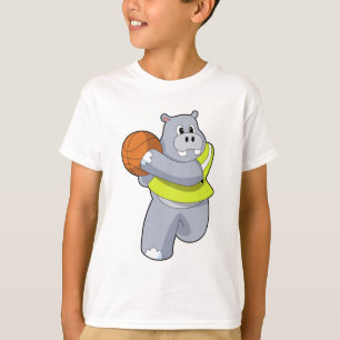 Hippo als Basketballspieler mit Basketball.PNG T-Shirt