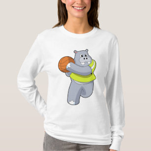 Hippo als Basketballspieler mit Basketball.PNG T-Shirt