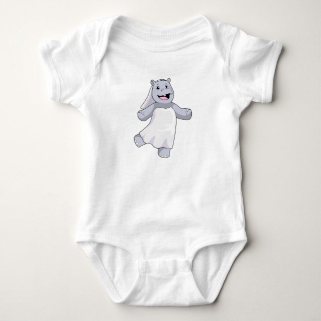 Hippo als Brücke mit Veil Baby Strampler (Vorderseite)