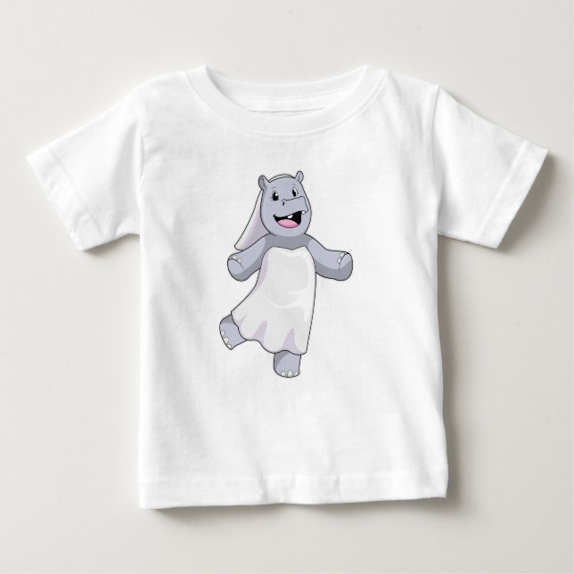 Hippo als Brücke mit Veil Baby T-shirt (Vorderseite)