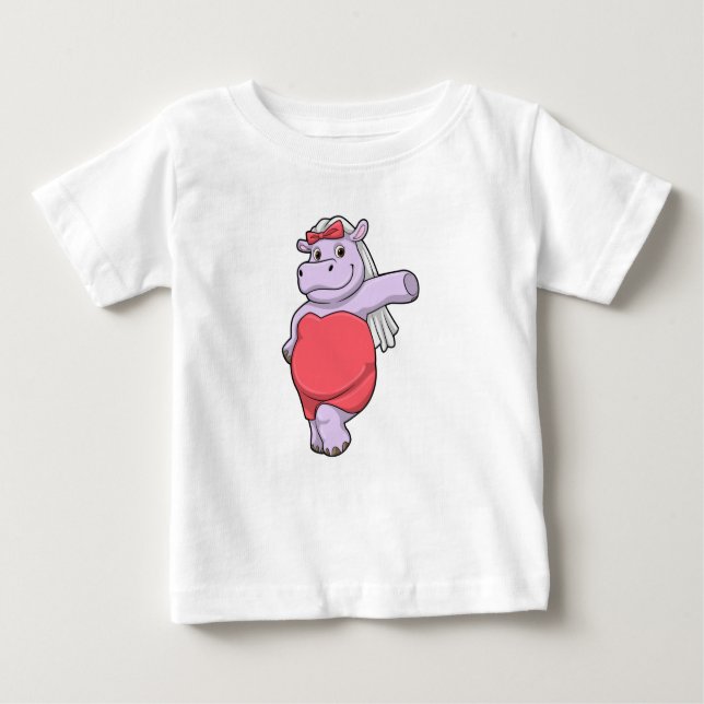 Hippo als Brücke mit Veil & Bow Baby T-shirt (Vorderseite)